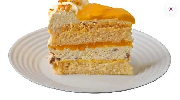 Mango Walnut Cream Cake Sliced