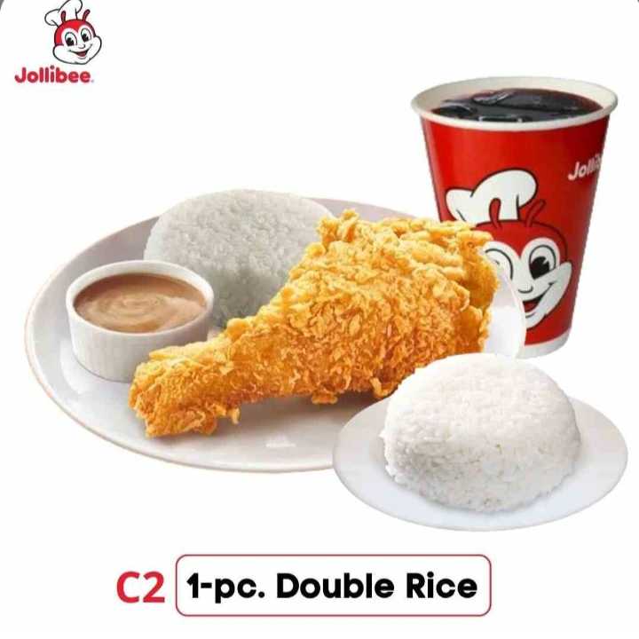 C2 - 1-pc. Chickenjoy with Double Rice and Drink