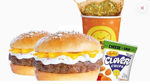 Buy 1 Take 1 Beef Shawarma Burger + Drink + Clover Chips 24G