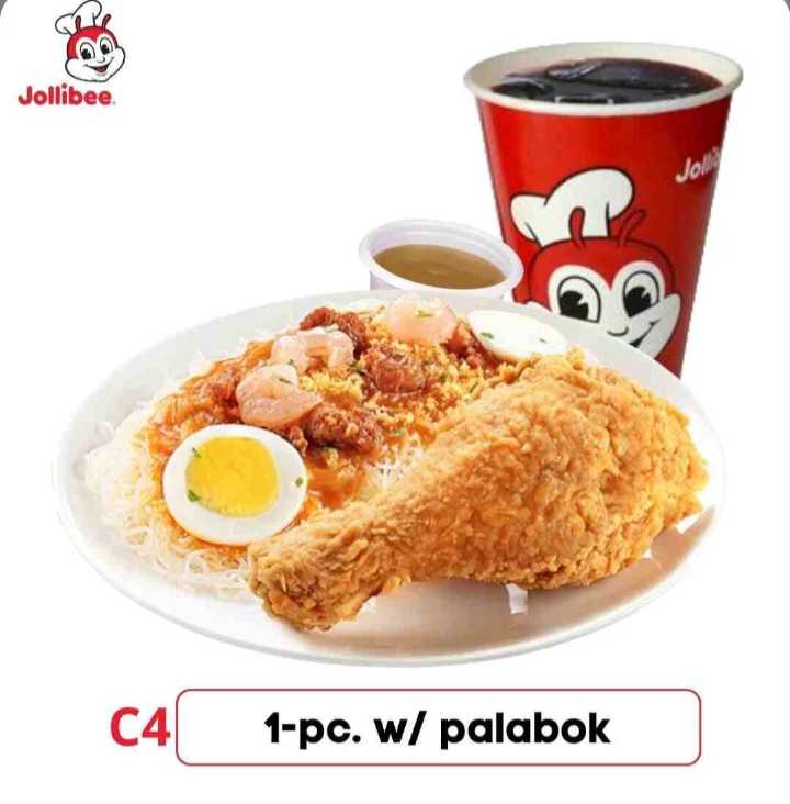 C4 - 1-pc. Chickenjoy with Palabok and Drink