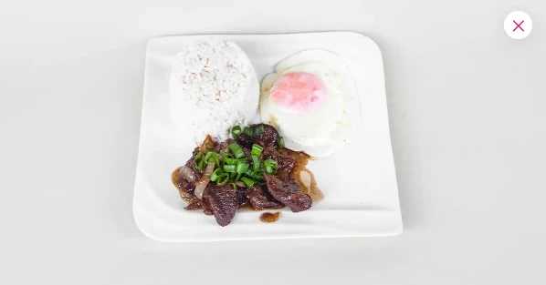 Beef Tapa With Egg, Rice And Drink